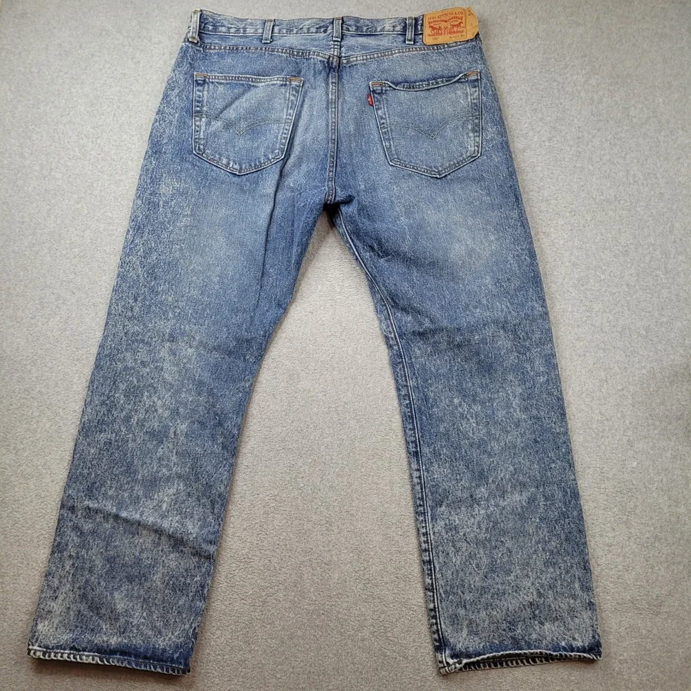 Levi Strauss & Co. 501 Original Fit Jeans Mens 40x30 Blue Acid Wash Button Fly